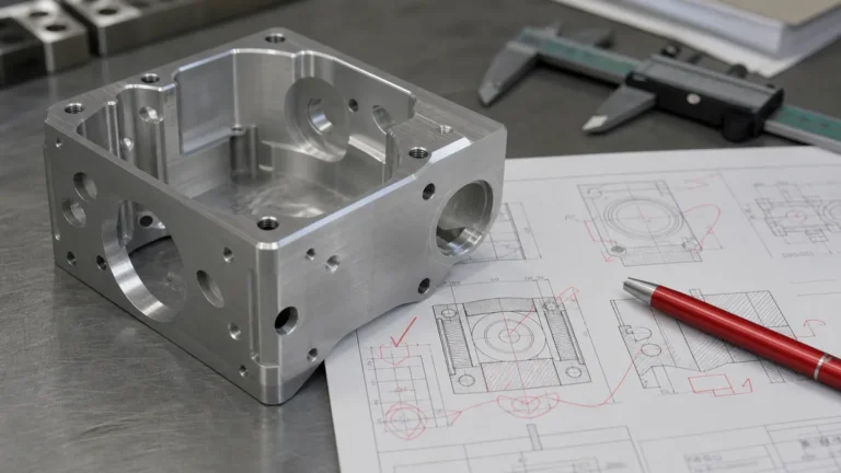 Corrosion resistant CNC machined stainless steel and anodized aluminum parts on an inspection bench